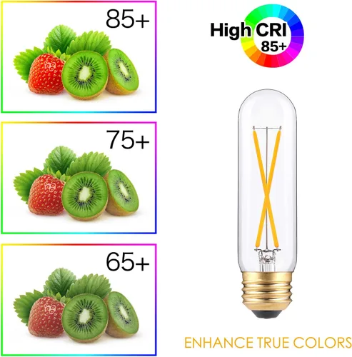 Miniatura 8 de Bombillas LED tubulares regulables de 2 W, blanco cálido de 2700 K, bombilla de filamento estilo Edison, bombilla vintage T10 equivalente a 25 W