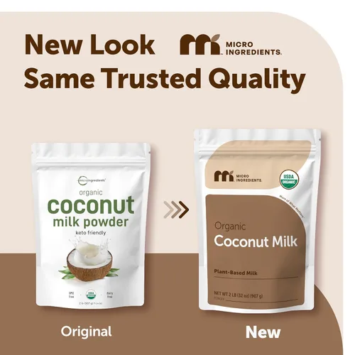 Miniatura 3 de Micro Ingredients Polvo de Leche de Coco Orgánico, 2 Libras Crema para Café, Té y Batidos a Base de Plantas Puro y Rico en MCT Sin