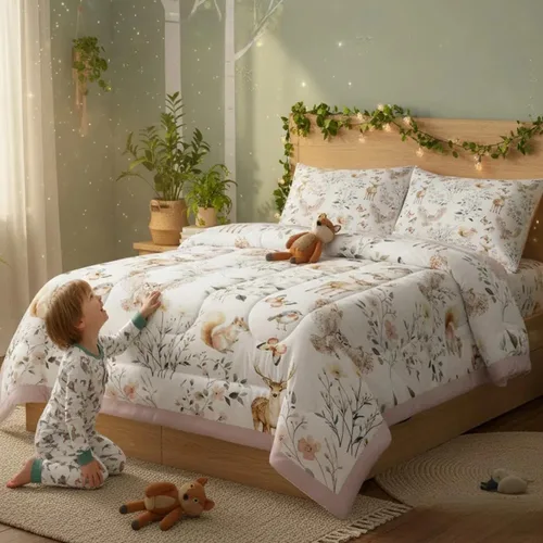 Miniatura 9 de Feelyou Juego de edredón de animales de la selva para todas las estaciones, juego de ropa de cama con 1 funda de almohada de microfibra de elefante