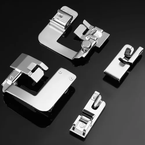 Miniatura 3 de 7 piezas de prensatelas de dobladillo enrollado, kit de pie de dobladillo para coser prensatelas enrolladas para máquina de coser multifuncional