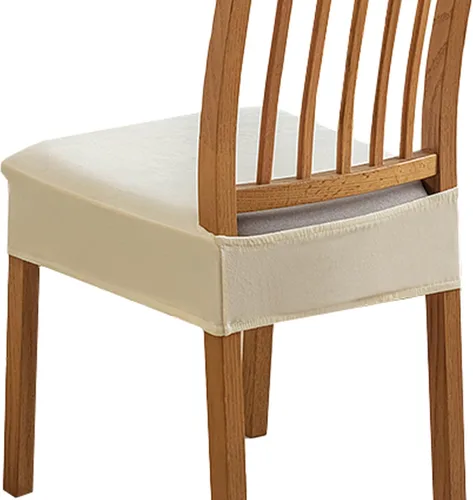 Soft Dining Chair Seat Covers Set of 2, Velvet Seat Covers for Dining Room Chair Removable Washable Dining Room Chair Covers-Beige-2 Piece