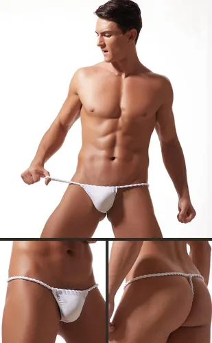Miniatura 3 de Men's Ice Silk Thong Low Rise Slim Fit Bikini Soft Briefs Underwear