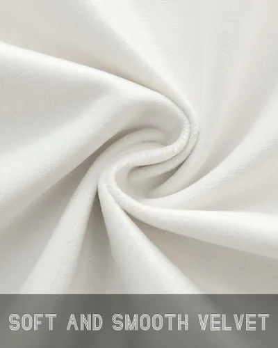 Miniatura 5 de SMILETIME - Cortinas de terciopelo blanco con bolsillo para barra, aisladas térmicamente, suaves, con filtro de luz y privacidad, para dormitorio