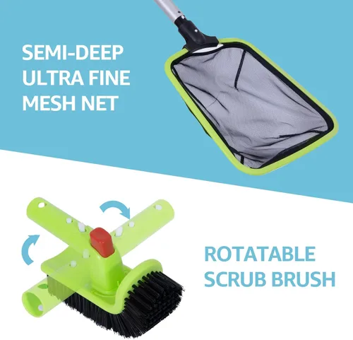 Miniatura 5 de Sepetrel Kit de Limpieza Deluxe para Piscina Incluyendo Red Profesional para Desnatar Hojas, Red de Malla Fina de Media Profundidad, Cabezal