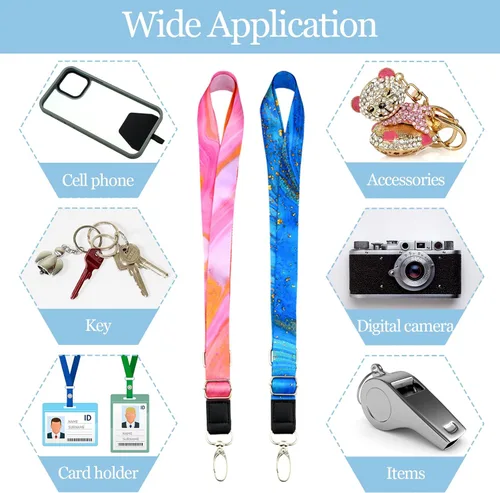 Miniatura 6 de Chinco 5 cordones cruzados para teléfono celular, correa ajustable universal para el cuello y parches para teléfono compatibles con la mayoría