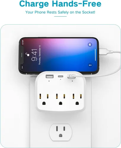 Miniatura 2 de Cámara de salida de pared WiFi oculta 1080P con soporte para teléfono, cámara de niñera interior 5G/2.4G de doble banda, monitor inteligente