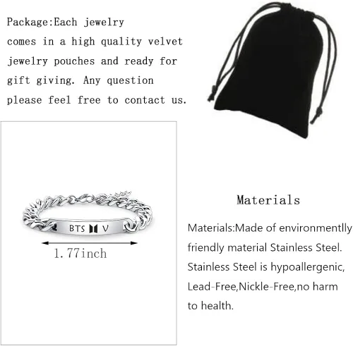 Miniatura 2 de Pulsera Love Yourself con dije del ejército, joyería para fanáticos de Kpop, pulsera coreana, regalo inspirador para fanáticos de la música Kpop
