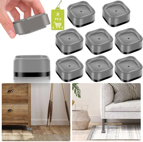 Miniatura 30 de Paquete de 12 elevadores de muebles de 1, 2 o 3 pulgadas, elevadores de cama ajustables resistentes para mesa, escritorio, sofá, silla, gabinete