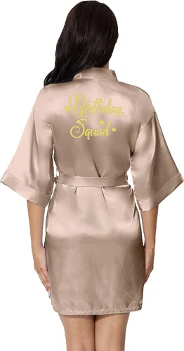 Miniatura 2 de PENGEE Batas de fiesta de cumpleaños para mujer, bata de baño con purpurina dorada, tamaño queen, Oro