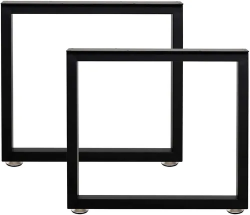 Miniatura 2 de Patas rectangulares industriales de metal de 16 pulgadas de altura, patas de banco de metal para mesa, diseño moderno de mediados de siglo, juego