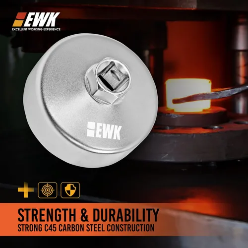 Miniatura 4 de EWK Llave de filtro de aceite de 64 mm 14 canales, herramienta de extracción de acero forjado para Toyota, Lexus, Honda, diseño sin muescas
