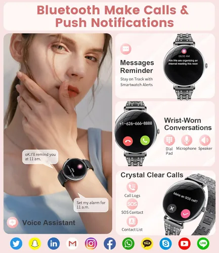 Miniatura 2 de LIGE Ultra-Thin Smart Watch for Women(Answer/Make Calls),1.43" Fitness Tracker Watch with Heart Rate,Clories Tracker 100+ Sports Modes,Always-on