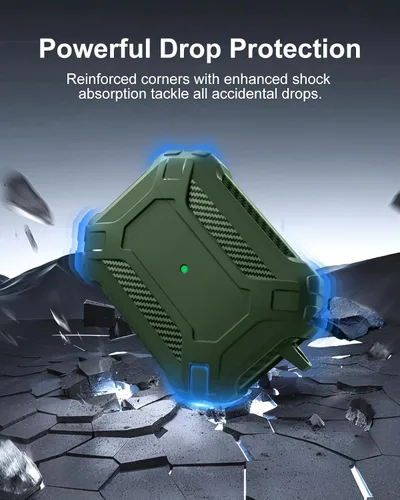 Miniatura 3 de Lerobo Funda para AirPods Pro 2 con Kit de Limpieza, Funda Protectora Rígida Compatible con Apple AirPods Pro de 2ª/1ª Generación con Llavero, Verde