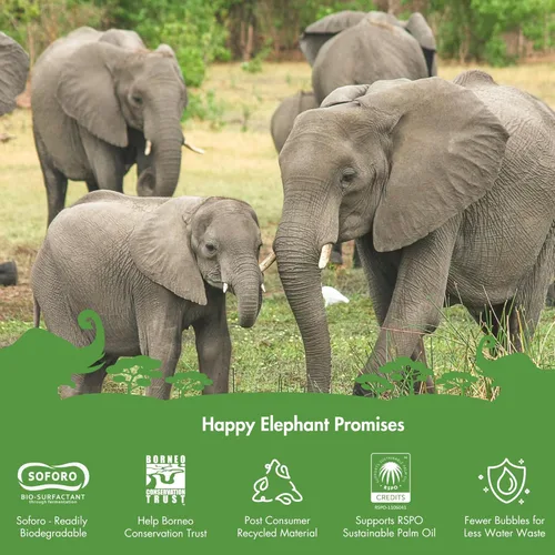 Miniatura 6 de Detergente de lavandería Happy Elephant, aroma a té blanco y higo, ultra concentrado, jabón para lavadora, a base de plantas, removedor de manchas