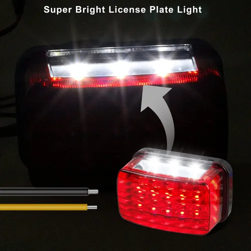 Miniatura 3 de Luz trasera LED con lente roja, luz trasera y de freno para ATV, compatible con Yamaha Grizzly Big Bear Bruin Kodiak Wolverine Rhino Viking