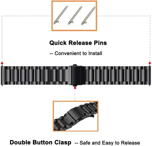 Miniatura 5 de Correas de reloj de 0.866 pulgadas compatibles con Fossil Gen 6, 5E, 5LTE, 5 Carlyle Garrett, Julianna para mujer, Explorist HR Gen 4, repuesto