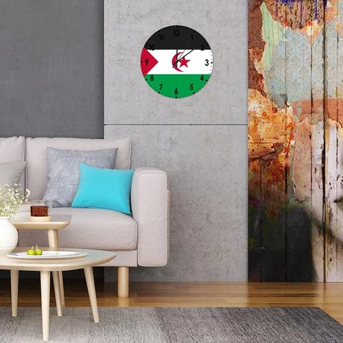 Miniatura 707 de Cheyan Reloj de pared con bandera de Canadá de 12 pulgadas, silencioso, sin tictac, de PVC, funciona con pilas, reloj redondo decorativo, regalo