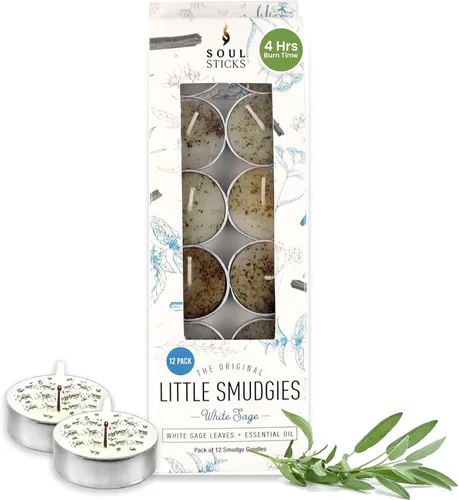 Miniatura 11 de SOUL STICKS Paquete de 12 velas Little Smudgies para limpieza de casa, meditación, curación de chakras, fabricadas con cristales y hierbas