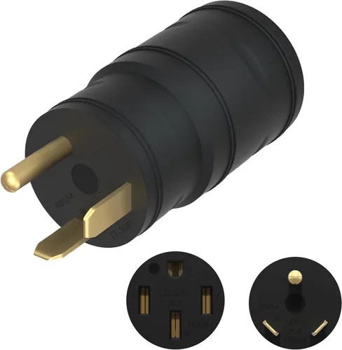 Miniatura 8 de ENERLITES NEMA TT-30P a 6-50R Adaptador compacto, 30 Amp 3 clavijas macho a 50 Amp 3 clavijas hembra adaptador de cable de alimentación, 30A
