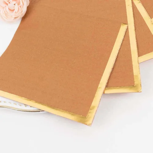 Miniatura 35 de Efavormart 50 Pack Servilletas de papel para fiestas de 2 capas suaves verde oliva con borde dorado de oro, servilletas para cenas, cócteles