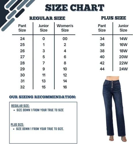 Miniatura 3 de Judy Blue Vaqueros rectos de talle alto con 5 botones para mujer - 88598
