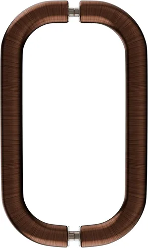 Miniatura 11 de BRIXWELL Manija tubular estándar para puerta de ducha para montaje posterior, acabado de oro de 24 quilates, construcción de latón macizo, 8