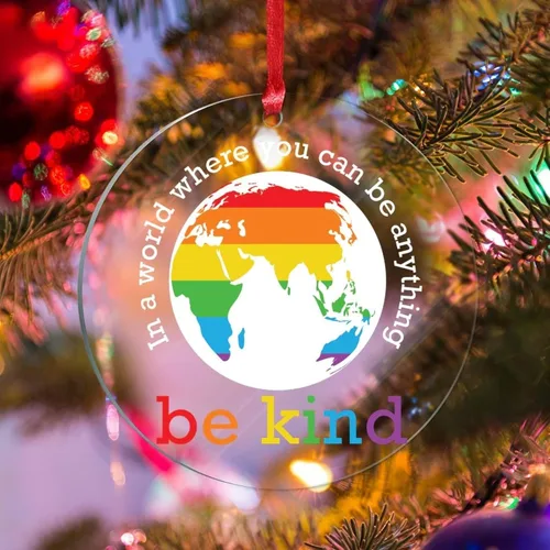 Miniatura 14 de We are All Equal - Adornos de Navidad bisexuales, orgullo arco iris, gay, LGBTQ, decoración de árbol de Navidad, recuerdo, novedad gay, adornos