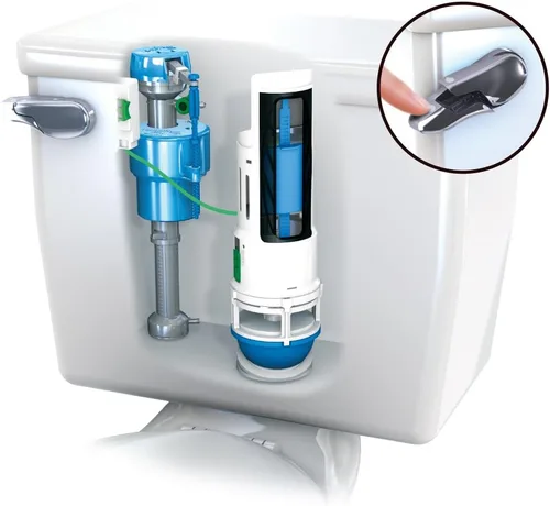 Miniatura 2 de Danco HYR451T HyrdroRight Kit de reparación de inodoro universal para ahorro de agua con válvula de descarga doble, palanca, color blanco, HYR451T