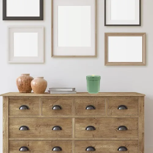 Miniatura 5 de Operitacx Tapa de cubo de basura en forma de flor, bonito contenedor de basura para dormitorio, oficina y baño, elegante diseño decorativo que