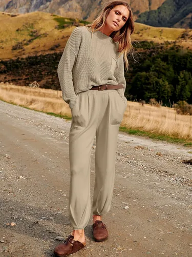 Miniatura 8 de ANRABESS Conjunto de dos piezas para mujer, de manga larga, tejido de punto, suéter de otoño, pantalones de gran tamaño, conjunto de chándal