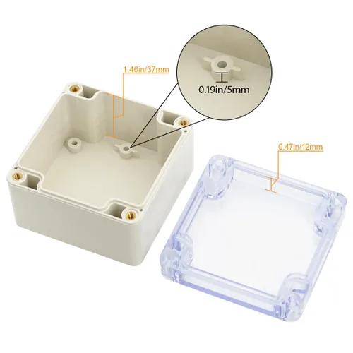 Miniatura 4 de LeMotech - Caja de derivación de plástico ABS IP65 a prueba de polvo e impermeable, recinto eléctrico universal para proyectos, color gris