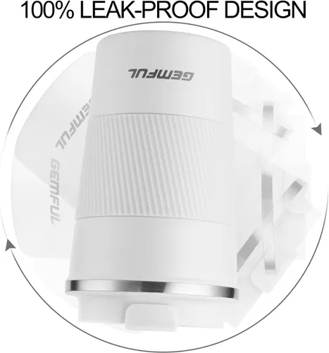 Miniatura 3 de GEMFUL Taza de viaje de café a prueba de fugas con tapa, 13 onzas, aislada al vacío, de acero inoxidable, vaso de café a prueba de derrames