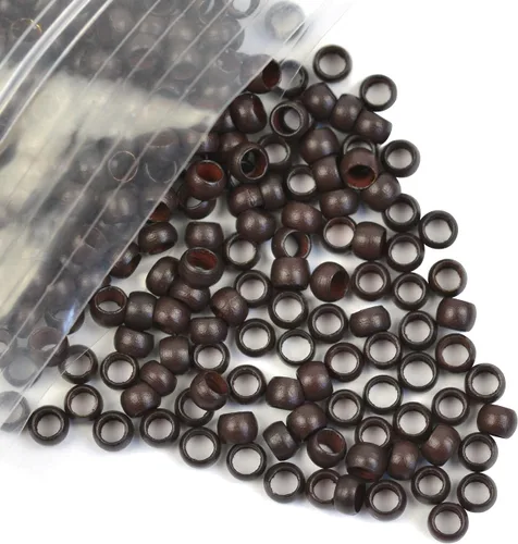 Miniatura 4 de Extensiones de cabello con microeslabones de 0.118 pulgadas, cuentas de micro anillos de cobre, nano cuentas para extensiones de cabello