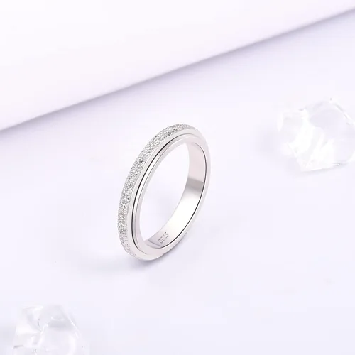 Miniatura 4 de Teioa Anillos giratorios de plata de ley antiansiedad anillos para aliviar el aburrimiento TDAH autismo anillos para mujeres y hombres