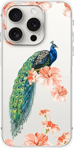 Miniatura 13 de Blingy's Funda para iPhone 15 Pro, lindo estilo de gato con patrón de flor de cerezo divertido diseño de animales de dibujos animados, funda Gato