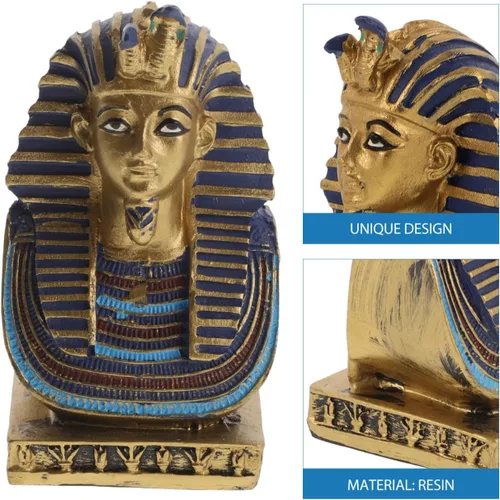 Miniatura 7 de FOMIYES Figura del antiguo Egipto, estatua de faraón egipcio, resina, figura de tutankamón, figura de escultura del antiguo Egipto, adorno