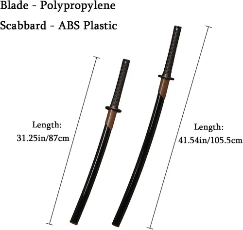 Espada de plástico de polipropileno de alta dureza, espada de entrenamiento de artes marciales mejorada con hoja engrosada, katana Iaido con funda,