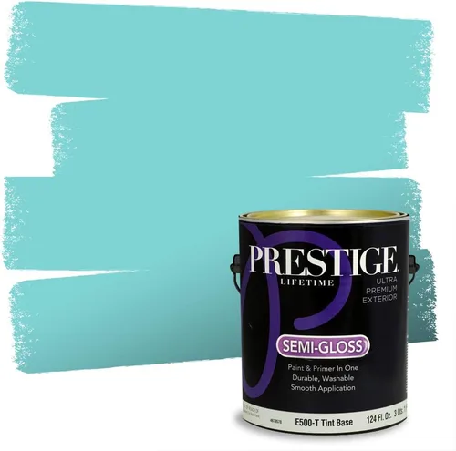 Miniatura 118 de Prestige Paints. - Base y pintura para exteriores en un solo galón, 1 galón. plano, comparable con Sherwin Williams Topsail. SW6799-PCM