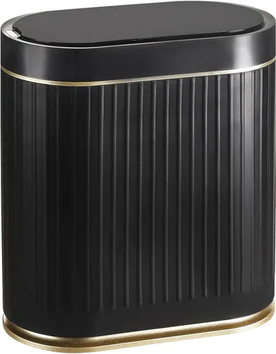 Miniatura 10 de ELPHECO Cubo de Basura para Baño de 2 Galones Cubo de Basura Inteligente de Plástico Impermeable 7.5L Cesto de Basura Decoración de Baño Cubo de Oro