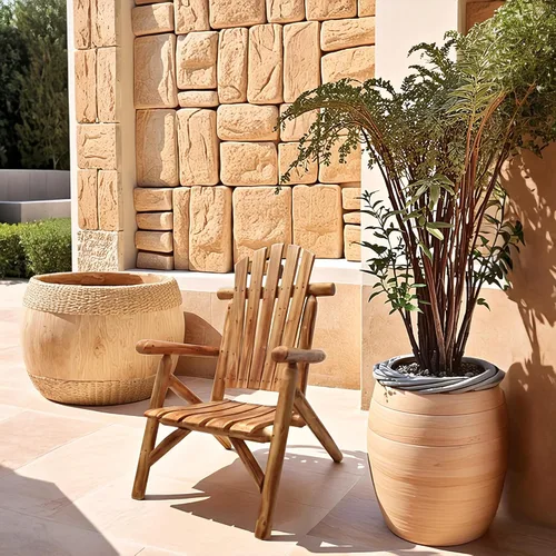 Miniatura 2 de Anraja Silla Adirondack de madera para exteriores, muebles de troncos de madera, porche, patio, exterior, asiento rústico, interior, césped, salón
