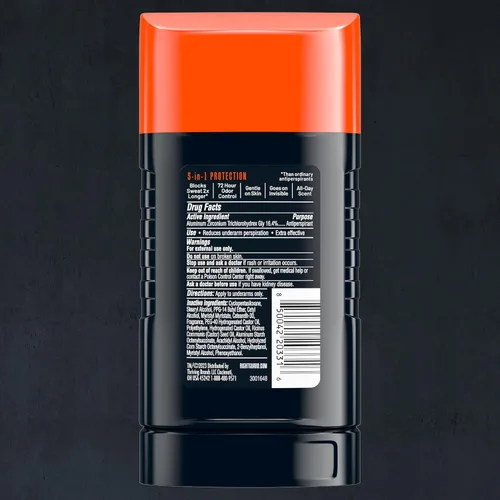 Miniatura 2 de Right Guard Xtreme Defense Invisible Solid, desodorante antitranspirante, aroma Arctic Refresh - Desodorante 5 en 1 para hombres, control de olores