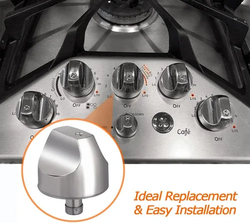 Miniatura 7 de GE Cafe Range - Perilla de repuesto para quemador de cocina WB03X25889 para CGP350 y CGP350, perillas de cocina de acero inoxidable para reemplazar