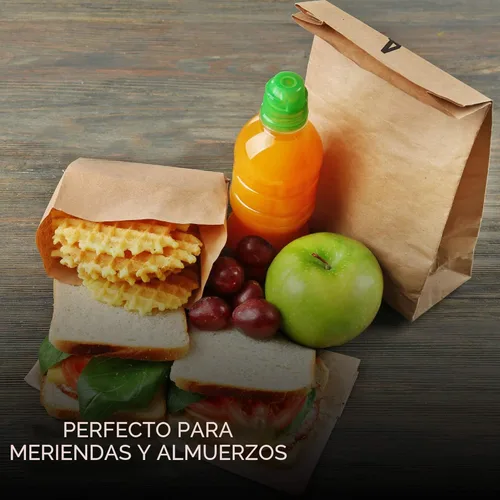 Miniatura 5 de Stock Your Home Bolsas de almuerzo de papel kraft marrón de 4 libras (100 unidades) – Bolsas de almuerzo desechables a granel, bolsa en blanco