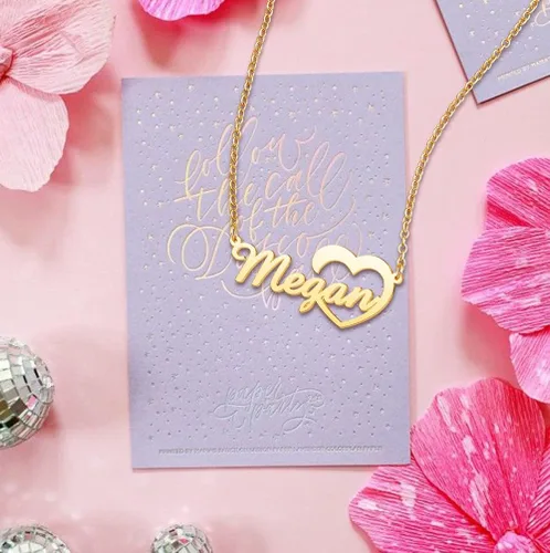 Miniatura 3 de Q&Locket Collar con nombre personalizado, chapado en oro de 18 quilates, delicado dije de placa de nombre, joyería personalizada para mujeres y niñas
