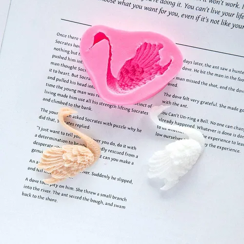 Miniatura 2 de Paquete de 2 moldes de silicona para fondant de cisne, chocolate, caramelo, azúcar, manualidades, goma de mascar, herramientas de decoración