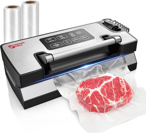 Miniatura 10 de Magic Mill Máquina selladora al vacío profesional profesional con nuevo mango de patente MVS-5181 para bolsas de alimentos, cuencos marinados