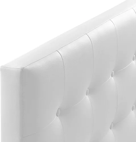 Miniatura 6 de Cabecero de cama individual, Modway Emily, tapizado en vinilo de color blanco, Tela, Blanco (White Vinyl)