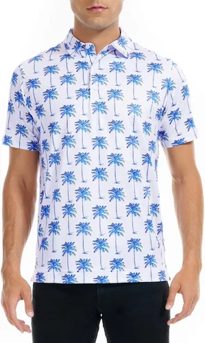 Miniatura 98 de DEOLAX Camisa de golf para hombre, con estampado de moda, atlética, de manga corta, clásica, casual, ajuste seco, suave, para hombres