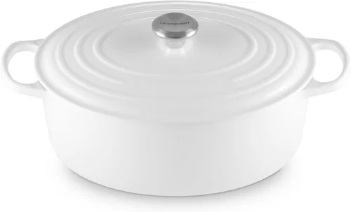 Miniatura 30 de Le Creuset Horno holandés ovalado Signature de hierro fundido esmaltado, 2.75 cuartos de galón., Blanco