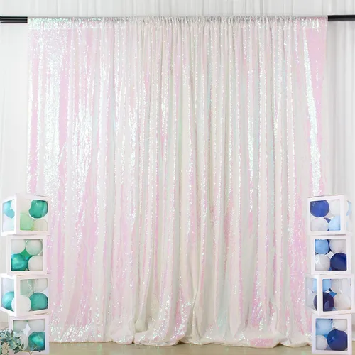 Miniatura 37 de ShinyBeauty PHOTOBOOTH - Fondo de tela de lentejuelas, telón de fondo de boda, telón de fondo óxido, cortinas de lentejuelas, cortinas de Negro